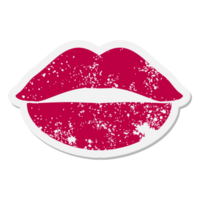 rouge à lèvres marque baiser grunge autocollant png