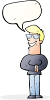 cartoon grinning man with glasses with speech bubble png