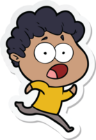 sticker of a cartoon man gasping in surprise png