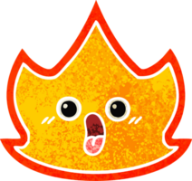 retro illustration style cartoon of a fire png