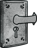 Hand gezeichnet texturiert Karikatur Gekritzel von ein Tür Griff png
