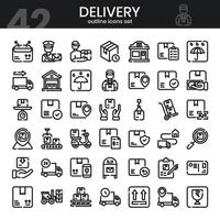 Delivery line icons set. Shipping icon collection. illustration vector