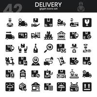 Delivery glyph icons set. Shipping icon collection. illustration vector
