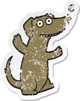 distressed sticker of a cartoon dog png