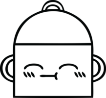linje teckning tecknad serie av en matlagning pott png