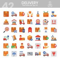 Delivery flat icons set. Shipping icon collection. illustration vector