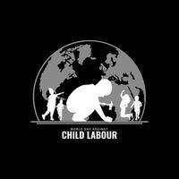 niño labor niño labor póster mundo día en contra niño labor ilustración , mundo día en contra niño mano de obra. vamos traer niño labor abajo niño labor creativo anuncios diseño 12 junio. vector
