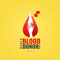 mundo sangre donante y conciencia creativo único diseño. mundo sangre donante día logo, donación concepto corazón médico signo. dar sangre a salvar vidas, donante sangre concepto ilustración antecedentes vector