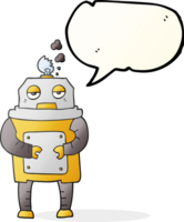 hand drawn speech bubble cartoon broken robot png