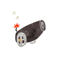 hand retro cartoon cannon png