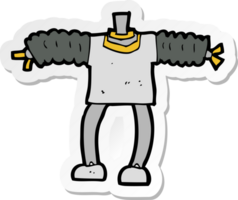 pegatina de un cuerpo de robot de dibujos animados png