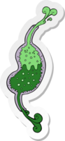 sticker of a cartoon bubbling stomach png