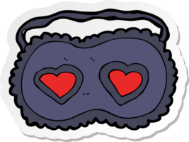 sticker of a cartoon sleeping mask with love hearts png