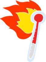 flat color illustration of temperature gauge getting too hot png