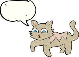 hand drawn comic book speech bubble cartoon cat png