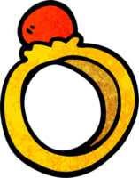 bague de fiançailles de dessin animé illustration texturée grunge png