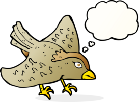 cartoon garden bird with thought bubble png