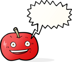 Cartoon glänzender Apfel mit Sprechblase png