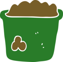 flat color style cartoon pot of earth png