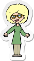 sticker van een tekenfilmvrouw met een bril png
