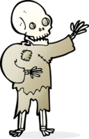 cartoon skeleton waving png