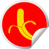 autocollant d'épluchage d'une banane de dessin animé excentrique png