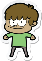 sticker of a happy cartoon man png