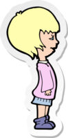 sticker of a cartoon girl png