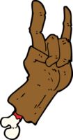 karikaturhand, die rocksymbol macht png