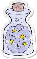 autocollant en détresse d'une potion magique de dessin animé png