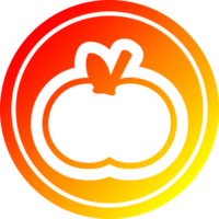 orgánico manzana circular icono con calentar degradado terminar png