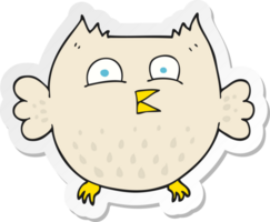 autocollant d'un hibou heureux de dessin animé png