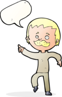 cartoon man with mustache pointing with speech bubble png