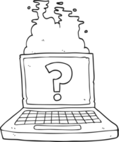 hand drawn black and white cartoon internet search png