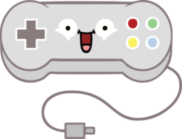 flat color retro cartoon of a game controller png