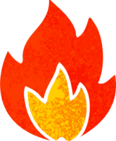 retro illustration style cartoon of a fire png