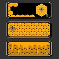 ilustración en tema para etiqueta de azucarado fluido abajo miel en panal con abeja vector