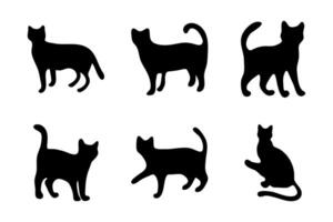 gato silueta ilustración conjunto diseño vector