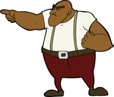 cartoon angry tough guy pointing png