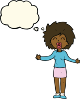 cartoon loud woman with thought bubble png