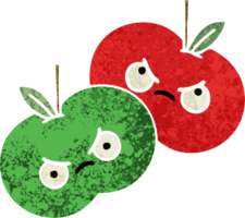 retro ilustración estilo dibujos animados de un manzanas png