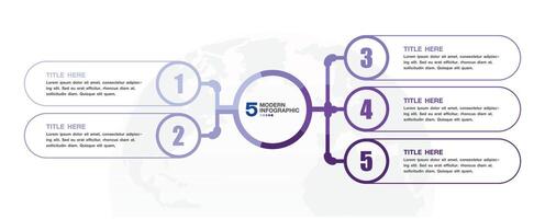infografía proceso diseño con íconos y 5 5 opciones o pasos. vector
