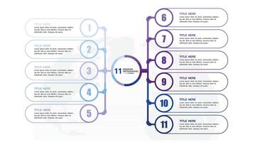 Infographic process design with icons and 11 options or steps. vector