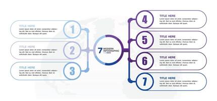 Infographic process design with icons and 7 options or steps. vector