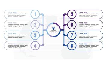 infografía proceso diseño con íconos y 8 opciones o pasos. vector