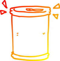 warm gradient line drawing of a cartoon soda can png