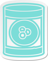 cartoon sticker of a can of peaches png