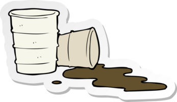 sticker of a cartoon office coffee png