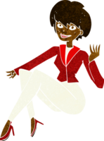 cartoon businesswoman sitting png