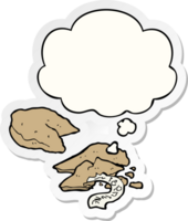 cartoon fortune cookies with thought bubble as a printed sticker png